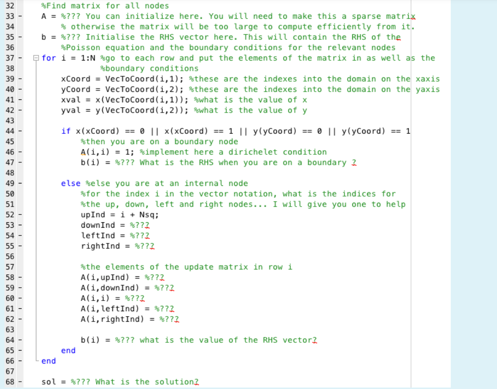 The following template of code will