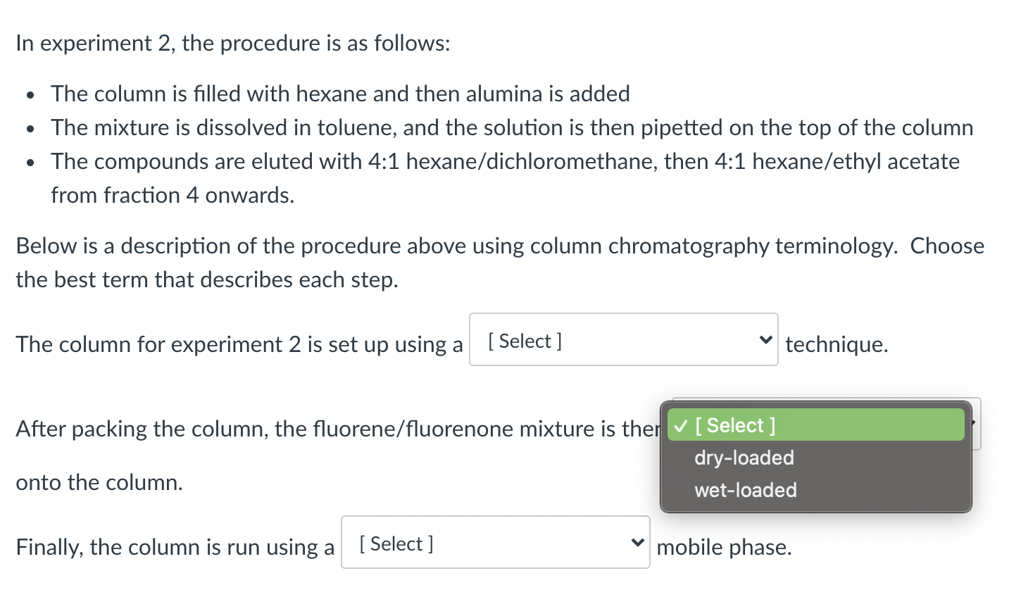 Solved In experiment 2, the procedure is as follows: • The | Chegg.com
