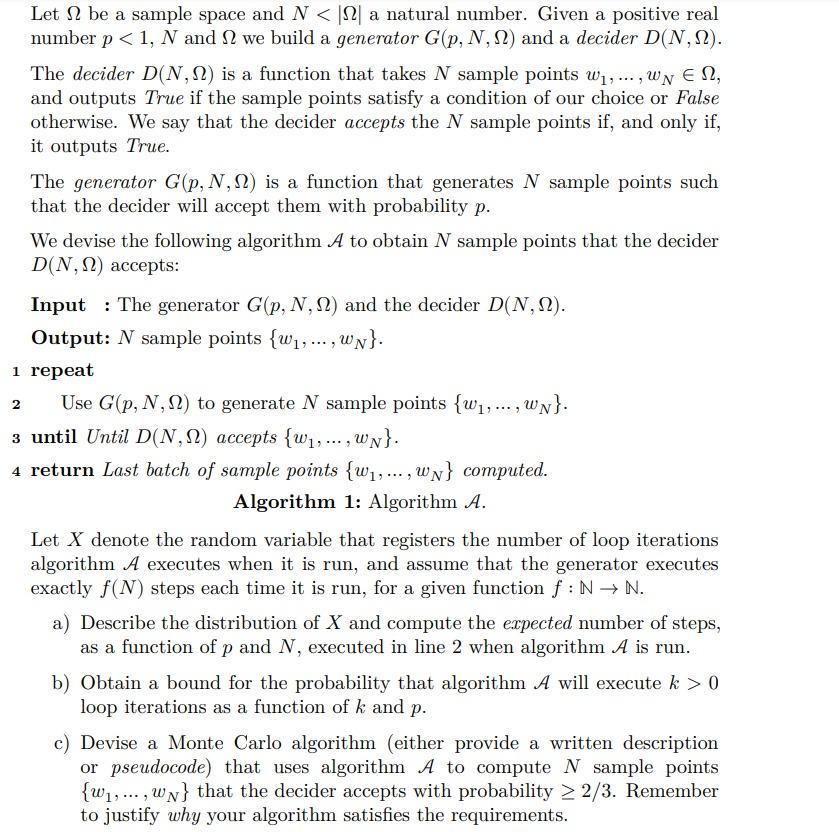 Solved 2 Let N be a sample space and N