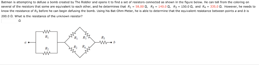 Solved Batman is attempting to defuse a bomb created by The | Chegg.com
