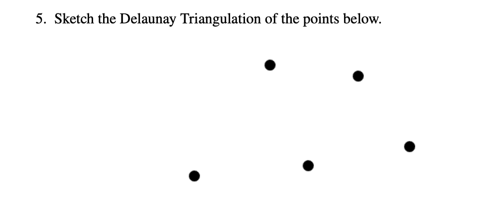 Solved 5. Sketch the Delaunay Triangulation of the points | Chegg.com