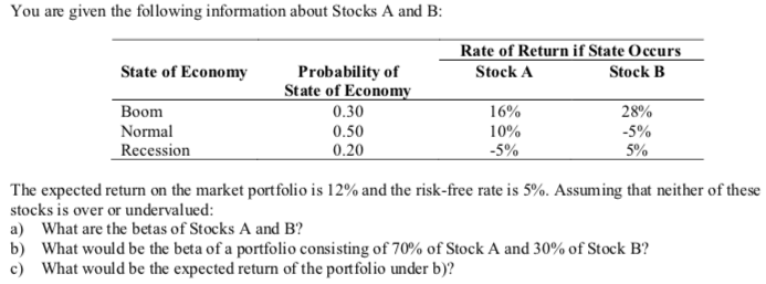 Solved You Are Given The Following Information About Stocks | Chegg.com