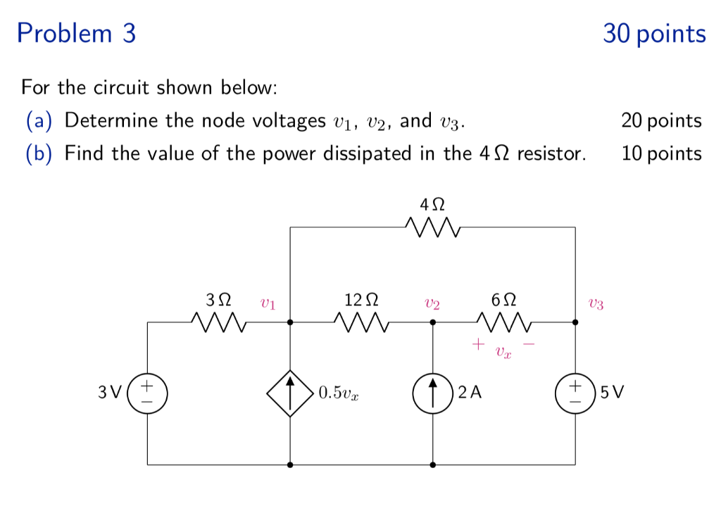 For The Circuit Shown Below A Determine The Node Chegg 