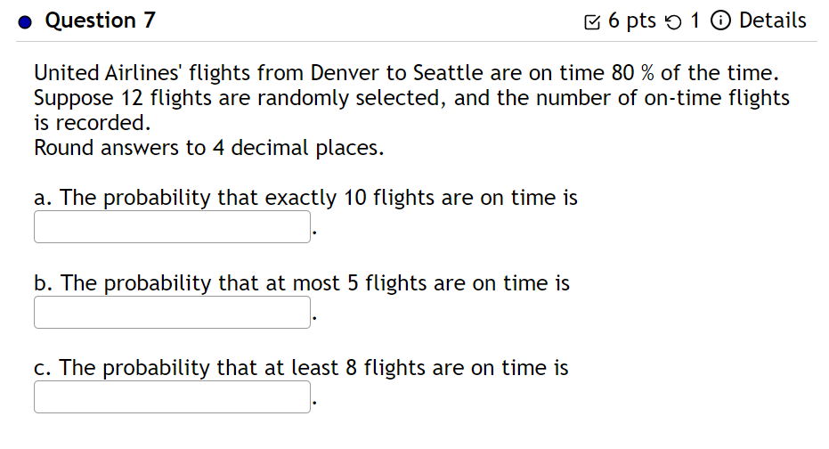 Solved United Airlines flights from Denver to Seattle are Chegg