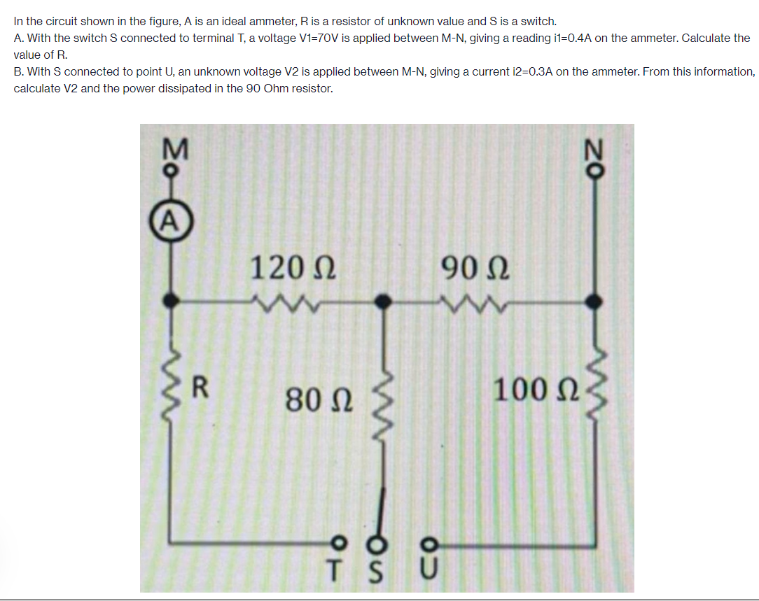 Solved In the circuit shown in the figure, A ﻿is an ideal | Chegg.com