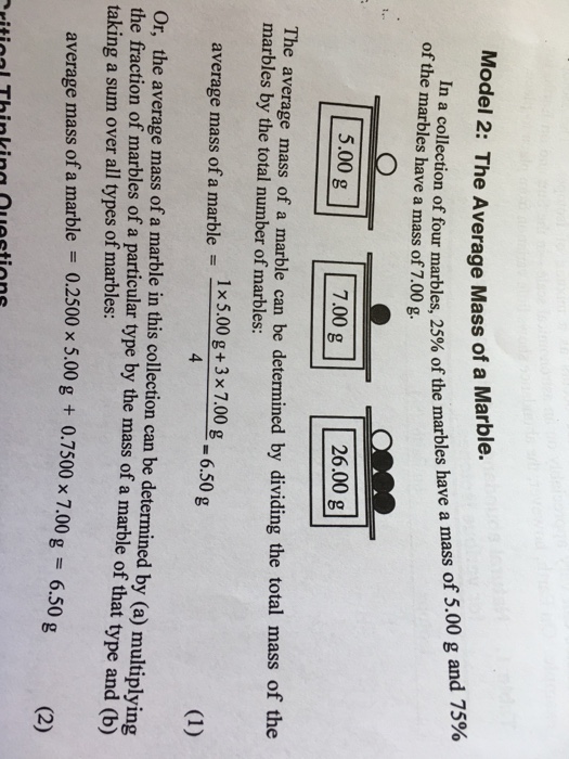 Solved Model 2: The Average Mass of a n a collection of the | Chegg.com