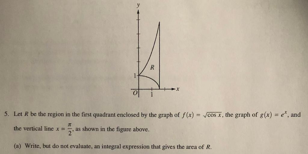 Solved R 1 O 5 Let R Be The Region In The First Quadrant Chegg Com