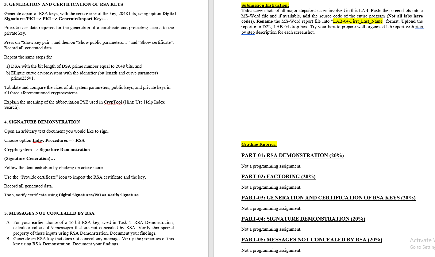 2. FACTORING CNA-438/538: Applied Cryptography | Chegg.com