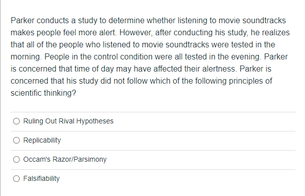 Solved Parker conducts a study to determine whether | Chegg.com