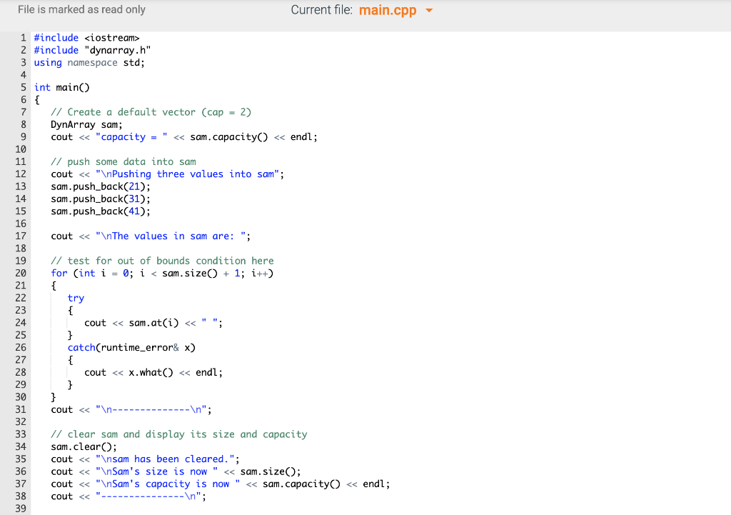 Solved 11.14 Programming Project #6: Dynamic Arrays | Chegg.com