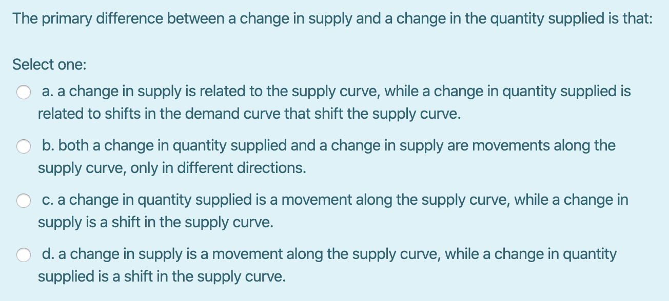 difference between change in supply and quantity supplied