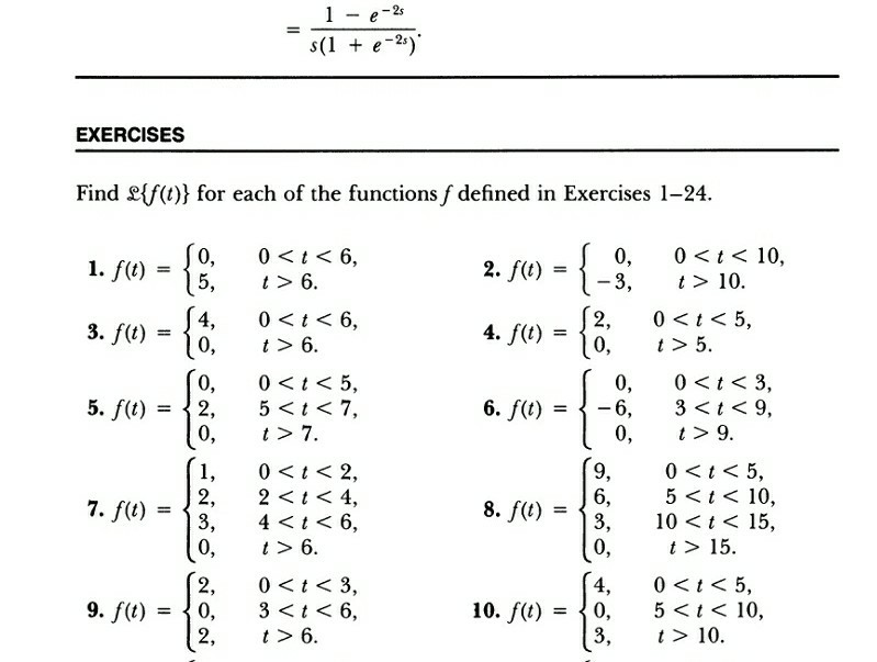 Solved S(1 E2 EXERCISES Find Ef(t)} For Each Of The | Chegg.com