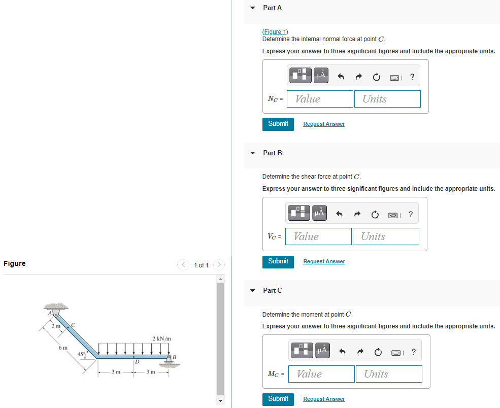 Solved Part A (Figure 1) Determine the internal normal force | Chegg.com