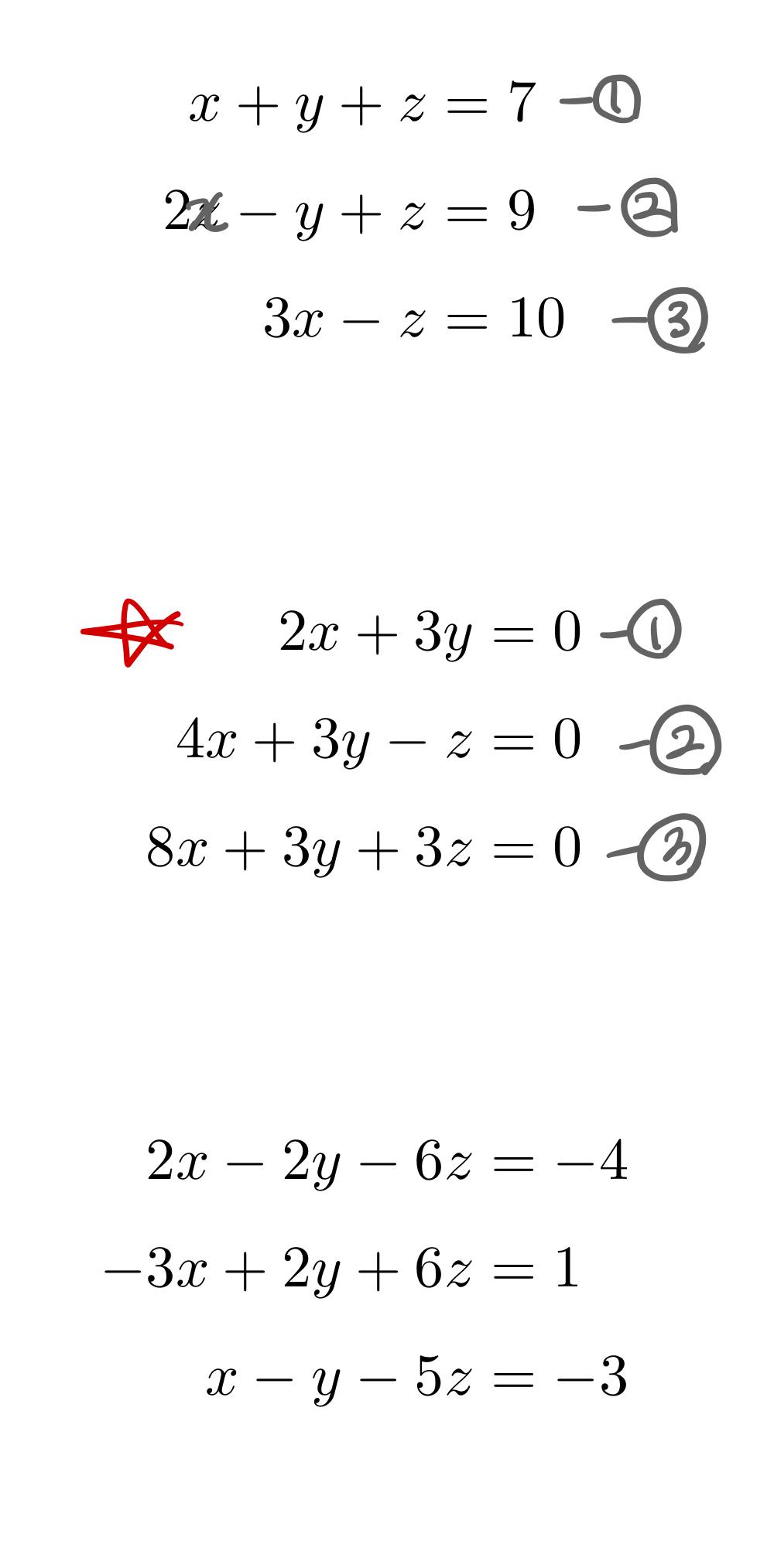 Solved X Y Z 7 26 Y Z 9 9 2 3x 2 10