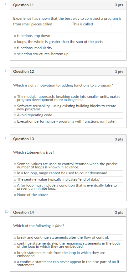 Solved U Question 11 3 pts Experience has shown that the | Chegg.com