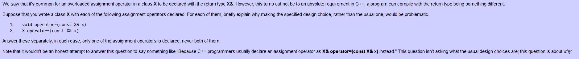 overloaded assignment operator return reference