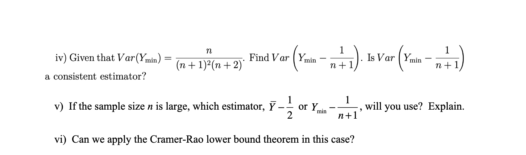 Solved Q3. Suppose that Yı,Y,---,Y, are iid continuous | Chegg.com