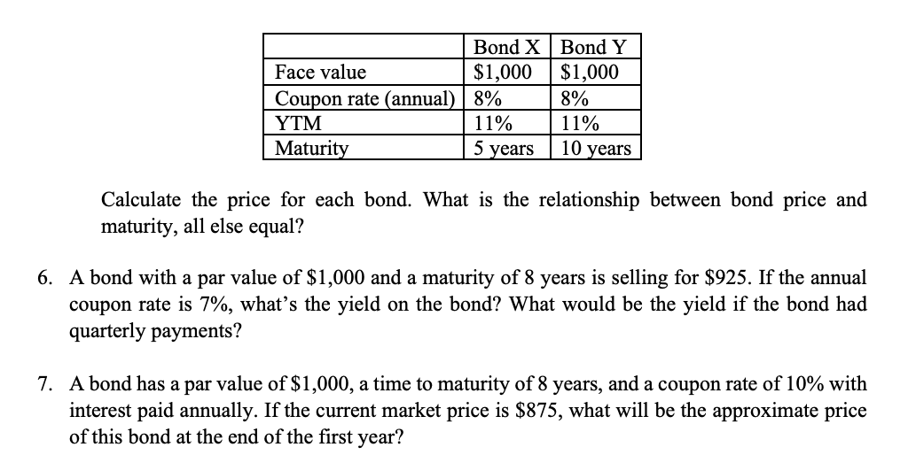 Solved 5. Consider the following two bonds Bond A Bond B