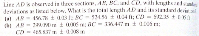 Solved Line AD is observed in three sections, AB,BC, and CD, | Chegg.com