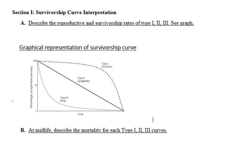 Solved Section I: Survivorship Curve InterpretationA. | Chegg.com