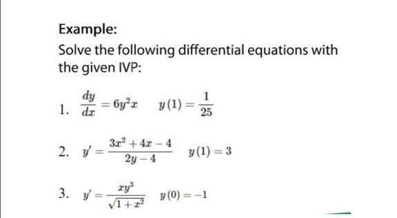 Solved Example Solve The Following Differential Equations Chegg Solved Example Solve The Following Differential Equations Chegg