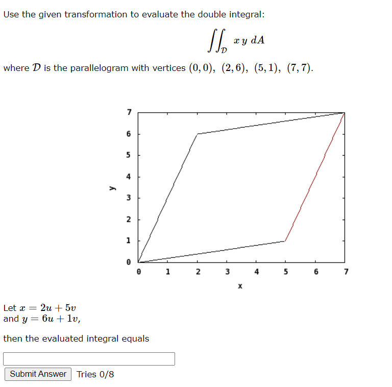 Solved Use the given transformation to evaluate the double | Chegg.com