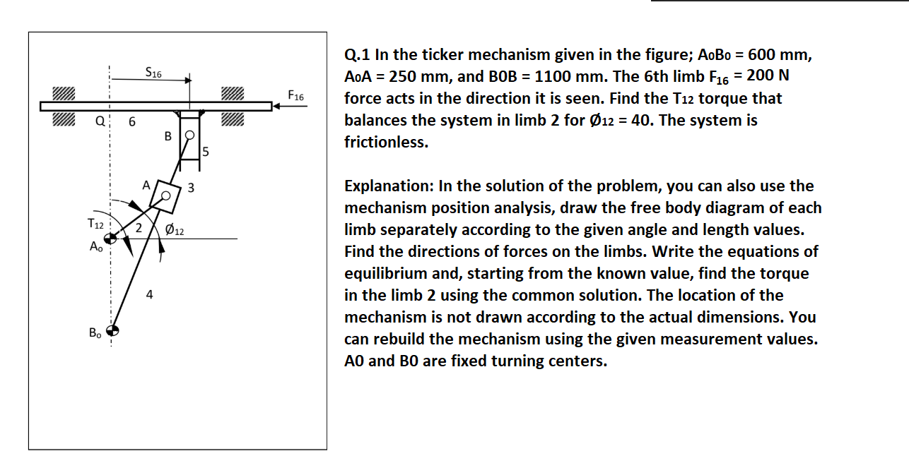 Solved S16 Wild F16 Q.1 In the ticker mechanism given in the | Chegg.com