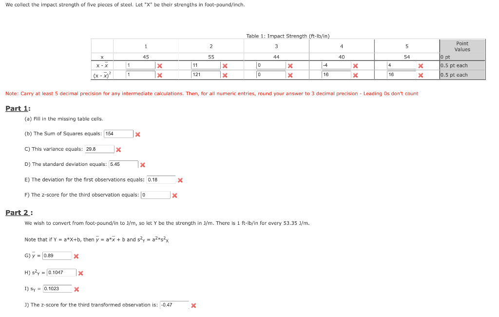 Solved Part 1: (a) Fill in the missing table cells. (b) The | Chegg.com
