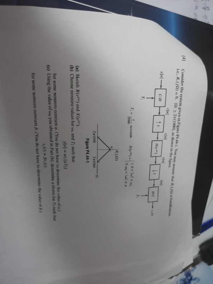 Solved 4 Consider The System Given In Figure P4 44 1 You