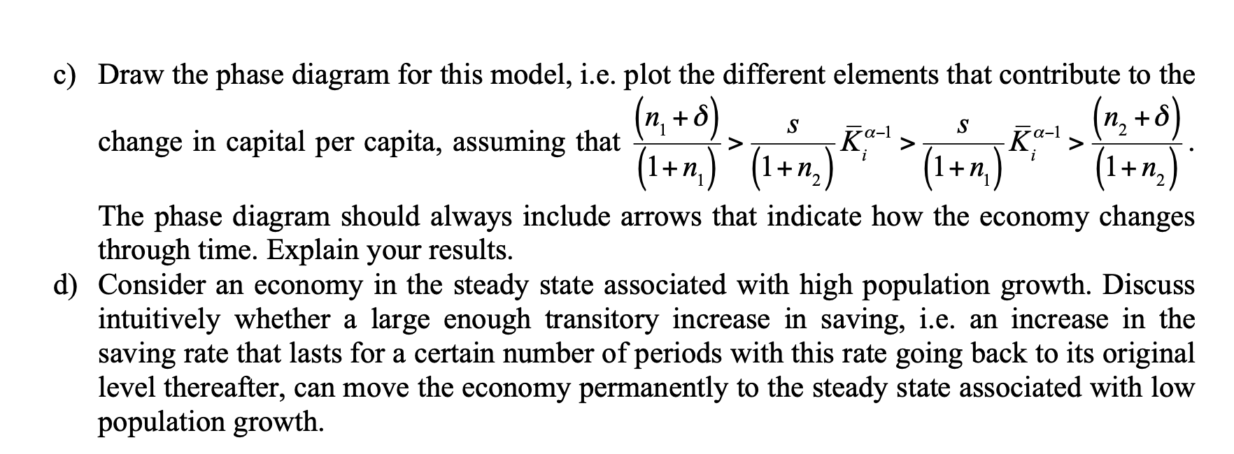 Solved 3. Consider a Solow model where population growth | Chegg.com