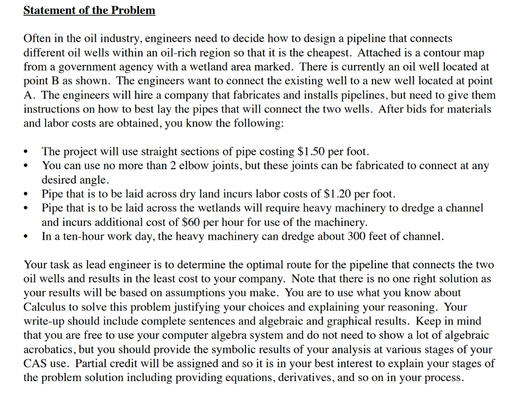 Statement of the Problem Often in the oil industry, | Chegg.com