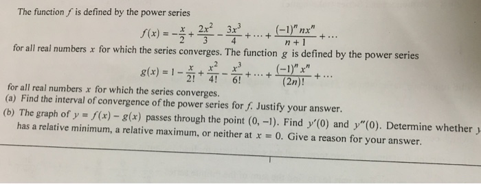 Solved The function f is defined by the power series f(x) = | Chegg.com