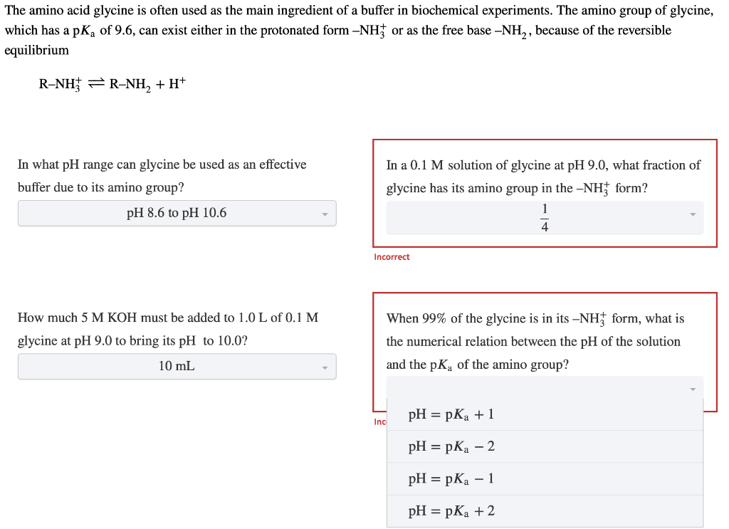 Solved The amino acid glycine is often used as the main