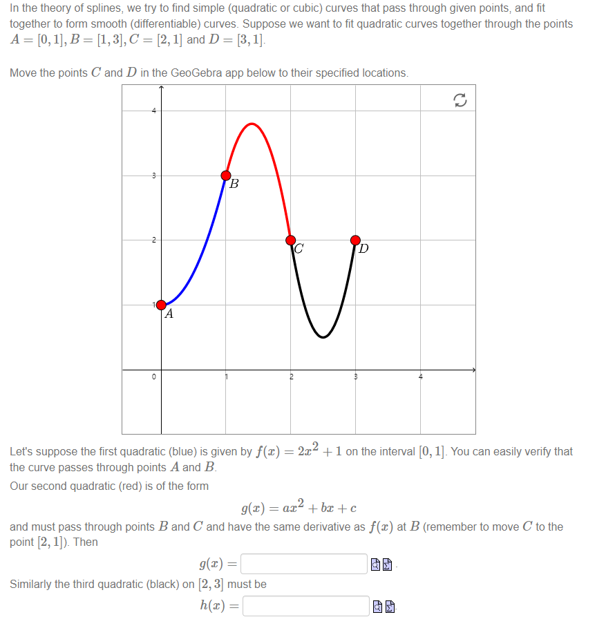 Solved In the theory of splines, we try to find simple | Chegg.com