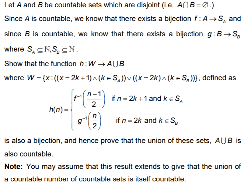 Solved Let A And B Be Countable Sets Which Are Disjoint | Chegg.com