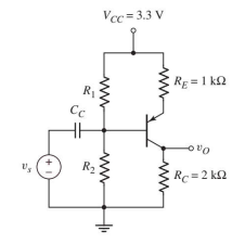 Solved For the circuit in figure =100, VA=∞,R1=33kΩ and | Chegg.com