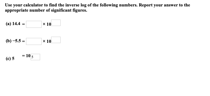 Inverse deals log calculator