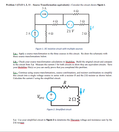 Solved Problem 1 (CLO 1,2, 11 Source Transformation | Chegg.com