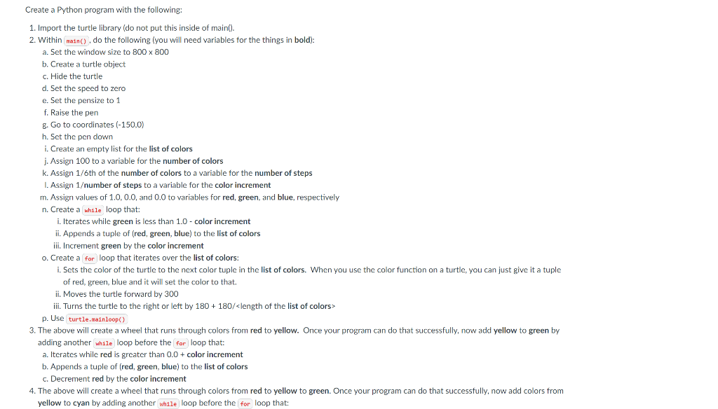 Solved Create a Python program with the following: 1. Import | Chegg.com