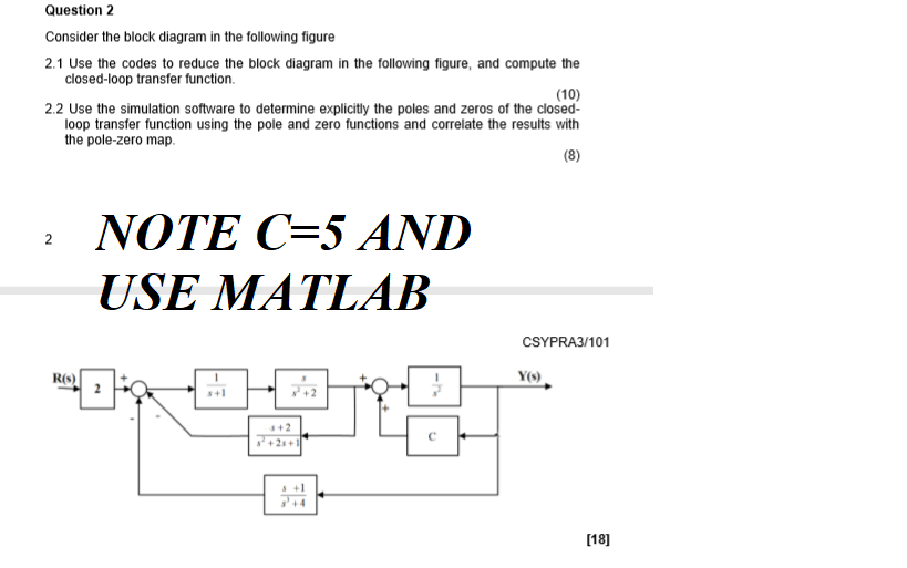 Solved Question 2 Consider the block diagram in the | Chegg.com