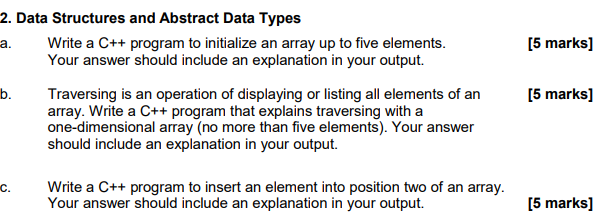 Solved Data Structures and Abstract Data Types Write a C++ | Chegg.com