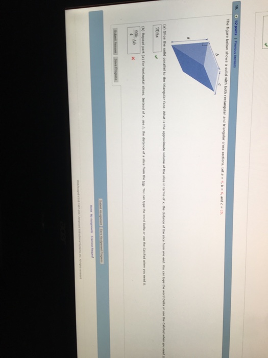 Solved The figure below shows a solid with both rectangular | Chegg.com