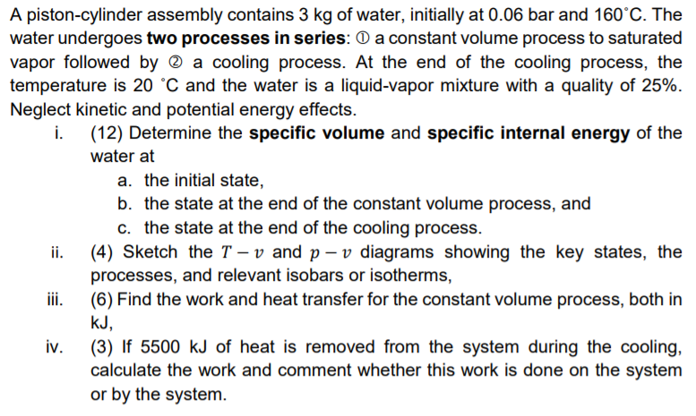 Solved A Piston-cylinder Assembly Contains 3 Kg Of Water, | Chegg.com