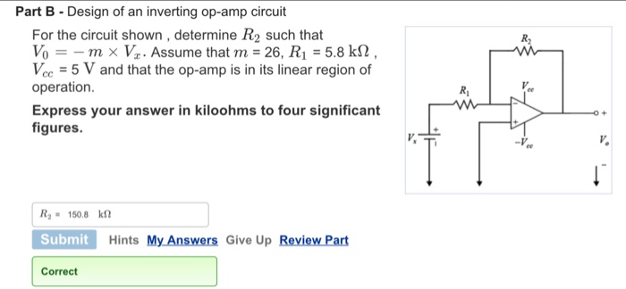 Solved Part A Calculating the output voltage of an inverting | Chegg.com