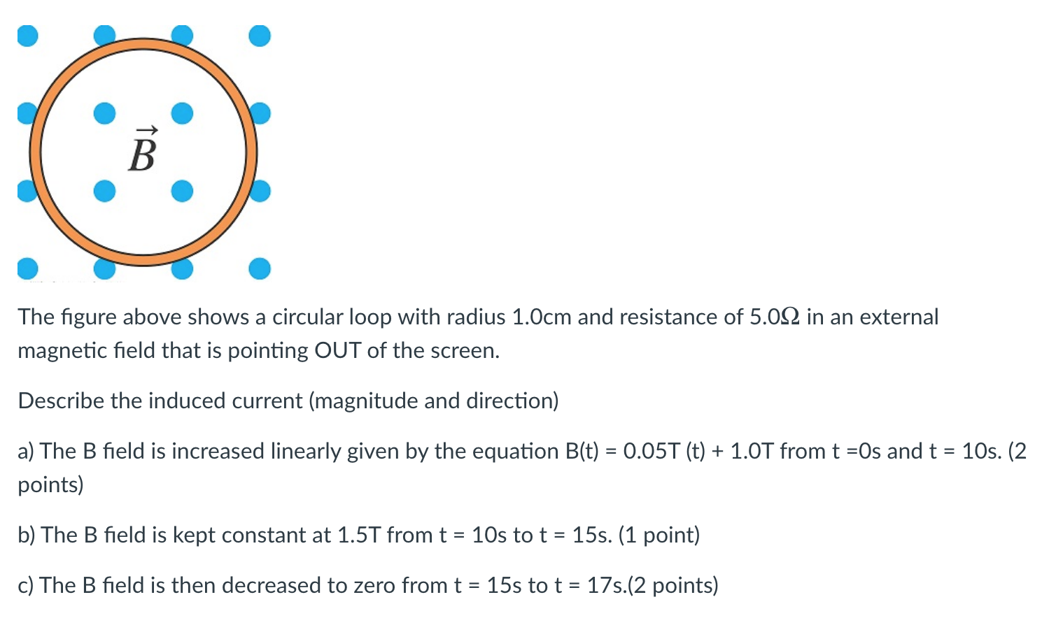 Solved B The Figure Above Shows A Circular Loop With Radius | Chegg.com