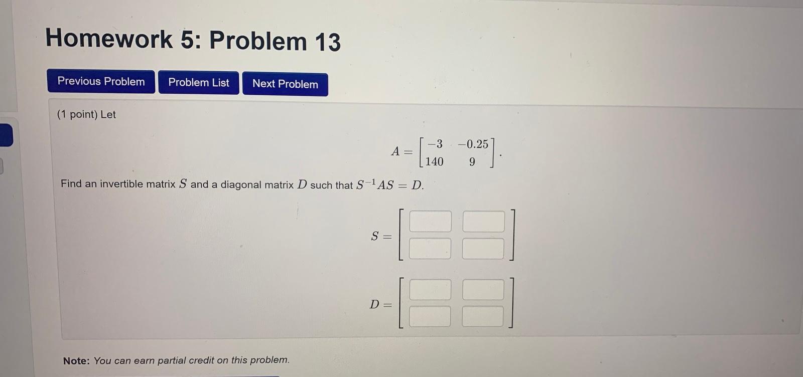 Solved Homework 5 Problem 13 Previous Problem Problem List