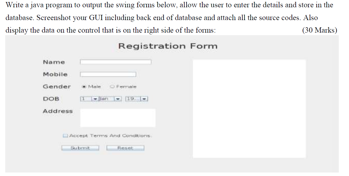 Solved Write a java program to output the swing forms below, | Chegg.com