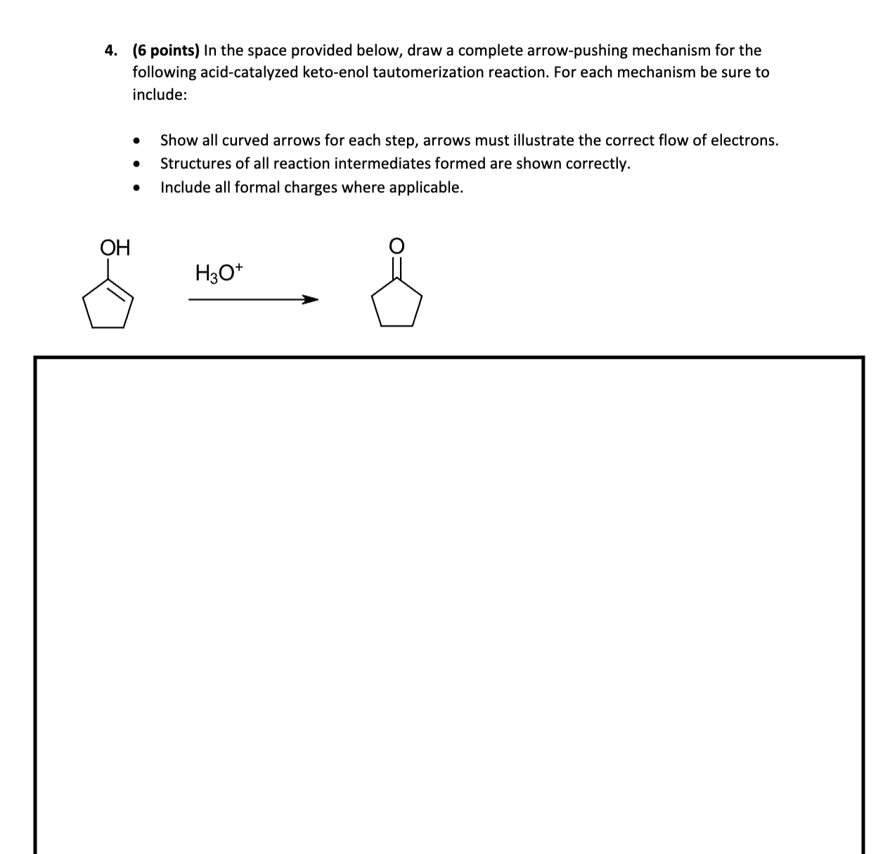 Solved (6 ﻿points) ﻿In the space provided below, draw a | Chegg.com