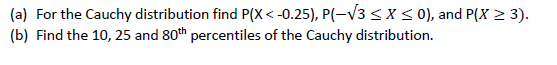 Solved (a) For the Cauchy distribution find P(X