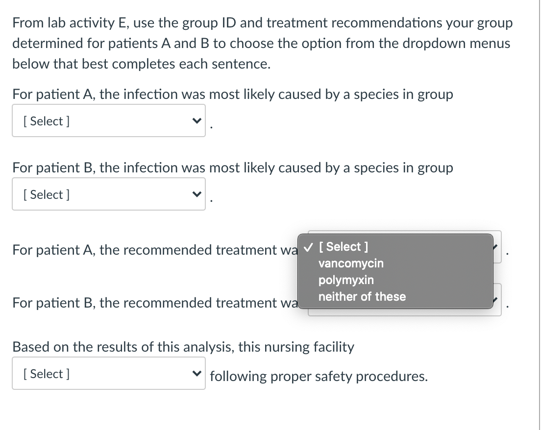 From Lab Activity E, Use The Group ID And Treatment | Chegg.com